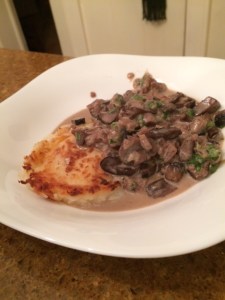 Giada's "Mushroom Ragu" with Potato Cake
